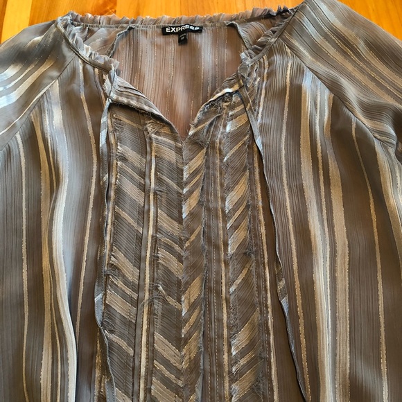 Express silver chevron blouse - Picture 3 of 3